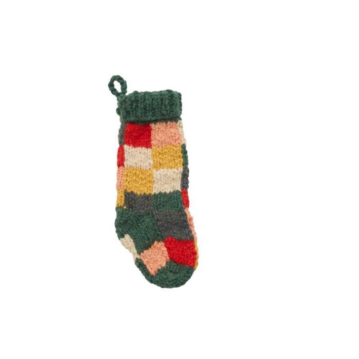 Design Shop Multicolor Cottage Stocking Checkered, 19"