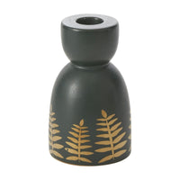 Design Shop Green Midwinter Fern Collection Taper Holder, 2.75" X 4.75"