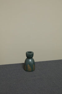 Design Shop Green Midwinter Fern Collection Taper Holder, 2.75" X 4.75"