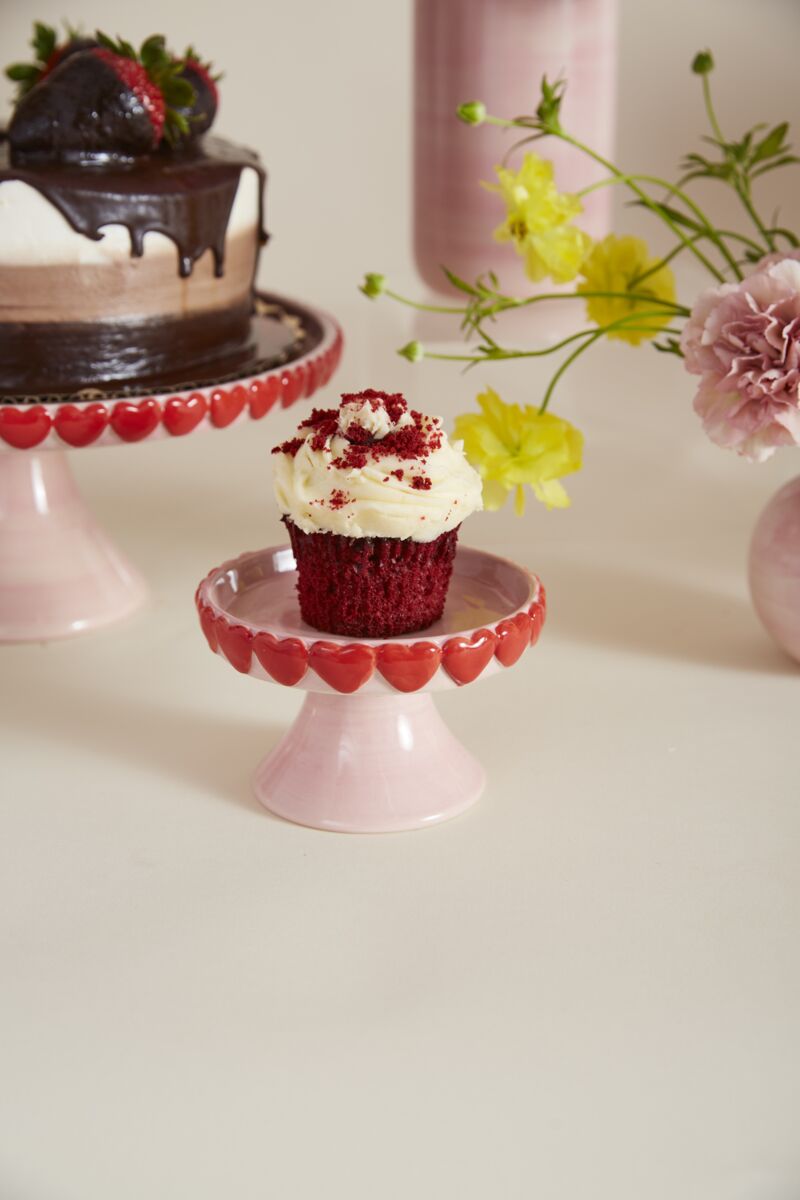 Design Shop Pink Wrapped in Love Collection Cupcake Stand, 4.75" X 3", Set of 2.