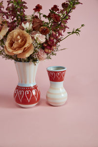 Design Shop Red Cutesy Heart Vase, 3.5" X 6.25", Set of 2.