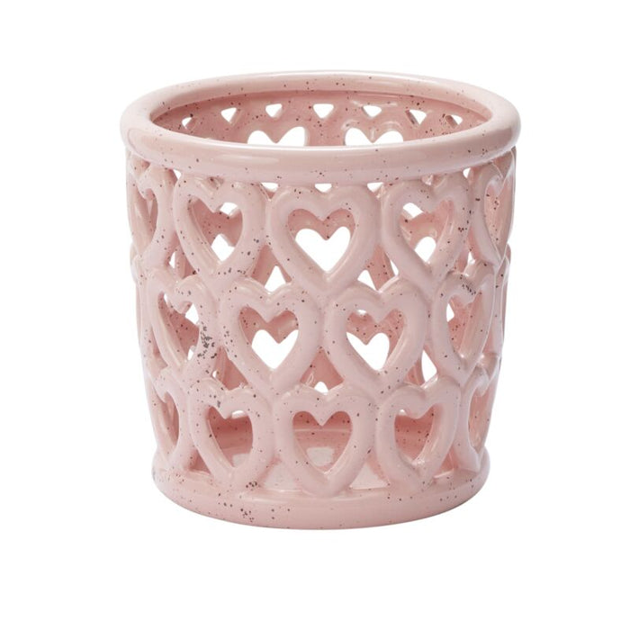 Design Shop Pink Cherished Hearts Orchid Pot, 7" X 7", Set of 2.