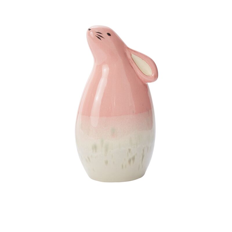Design Shop Pink Dewdrop Bunny Figurine, 5" X 10", Set of 3.