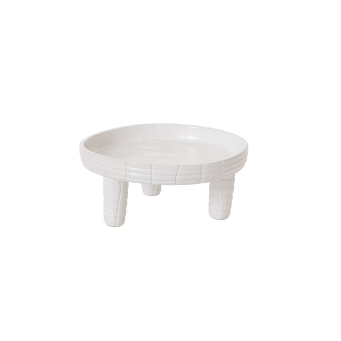Design Shop Off-White Miles Cake Stand, 8.5" X 3.75", Set of 2.