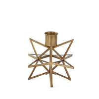 Design Shop 4.75 Inch 3-Dimensional Gold Metal & Glass Star Taper Candleholder