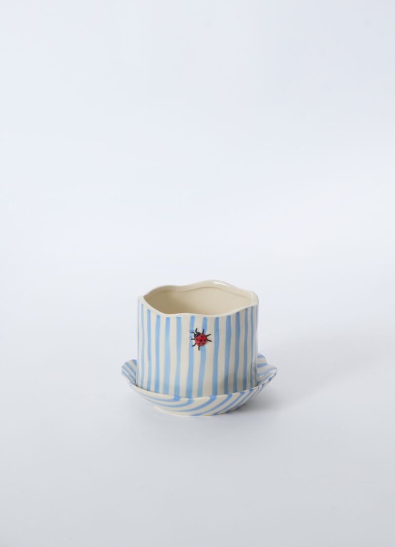 Design Shop Ladybug Pot with Saucer 6.5"x 4.5", Set of 2