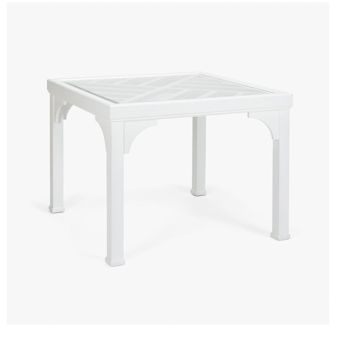 White square table on a white background