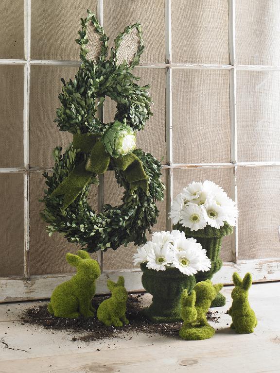 Design Shop 5 Inch Moss Bunny Standing On Front Feet