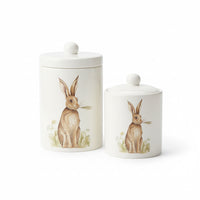 Design Shop Set Of 2 White Ceramic Lidded Container With Bunny