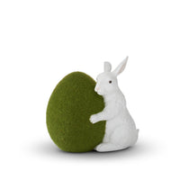 Design Shop Assorted 7.25 Inch Moss Eggs With Glossy White Rabbits (2 Styles)