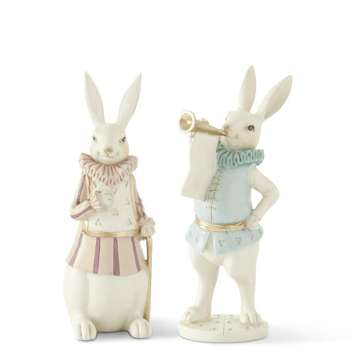 Design Shop By Shell Assorted 11.25 Inch Pastel & Gold Resin Royal Jester Easter Bunnies