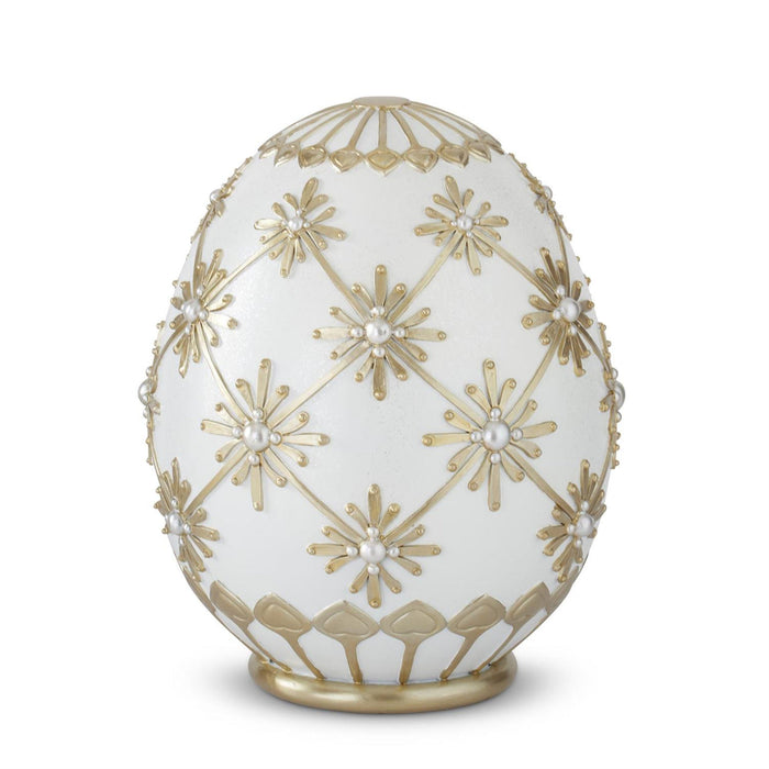 Design Shop 10.5" Speckled White & Gold Easter Egg