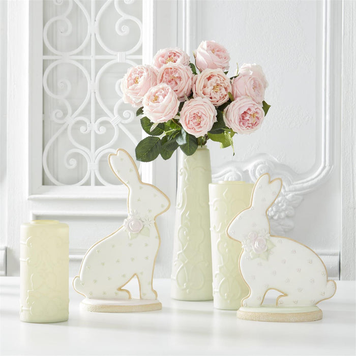 Design Shop Set of 2 Resin Frosted Easter Bunnies Cookie Figurines