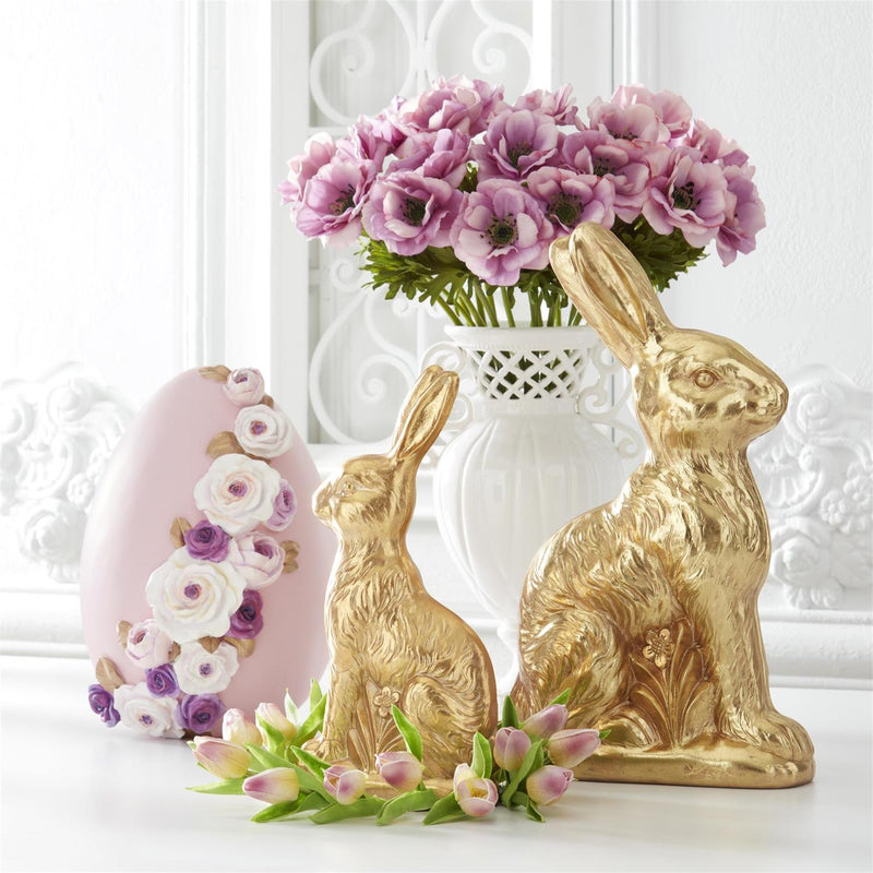 Design Shop 19 Inch Resin Gold Foil Resin Easter Bunny