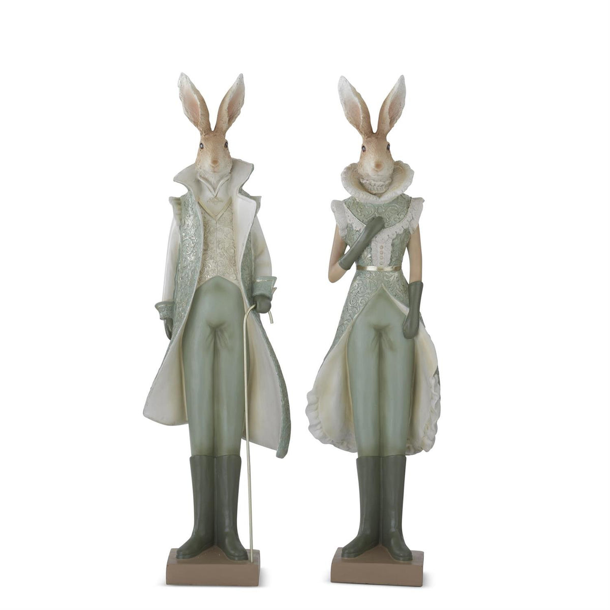 Design Shop Assorted 23 Inch Sage Green & Cream Easter Bunnies. Set of 2.