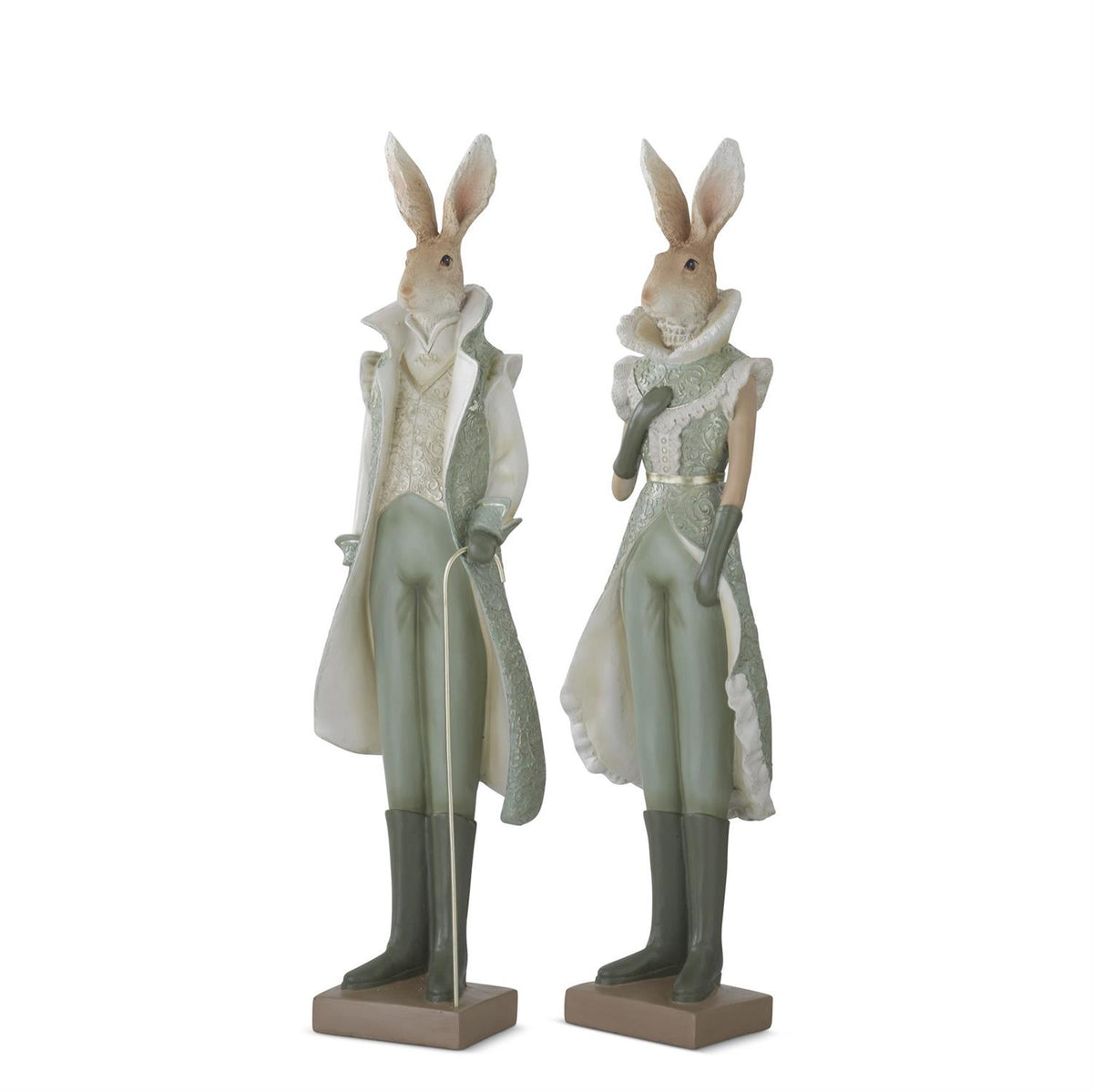 Design Shop Assorted 23 Inch Sage Green & Cream Easter Bunnies. Set of 2.