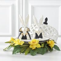 Design Shop Assorted 8 Inch Black & Gold Resin Easter Bunnies Bust . Set of 2.