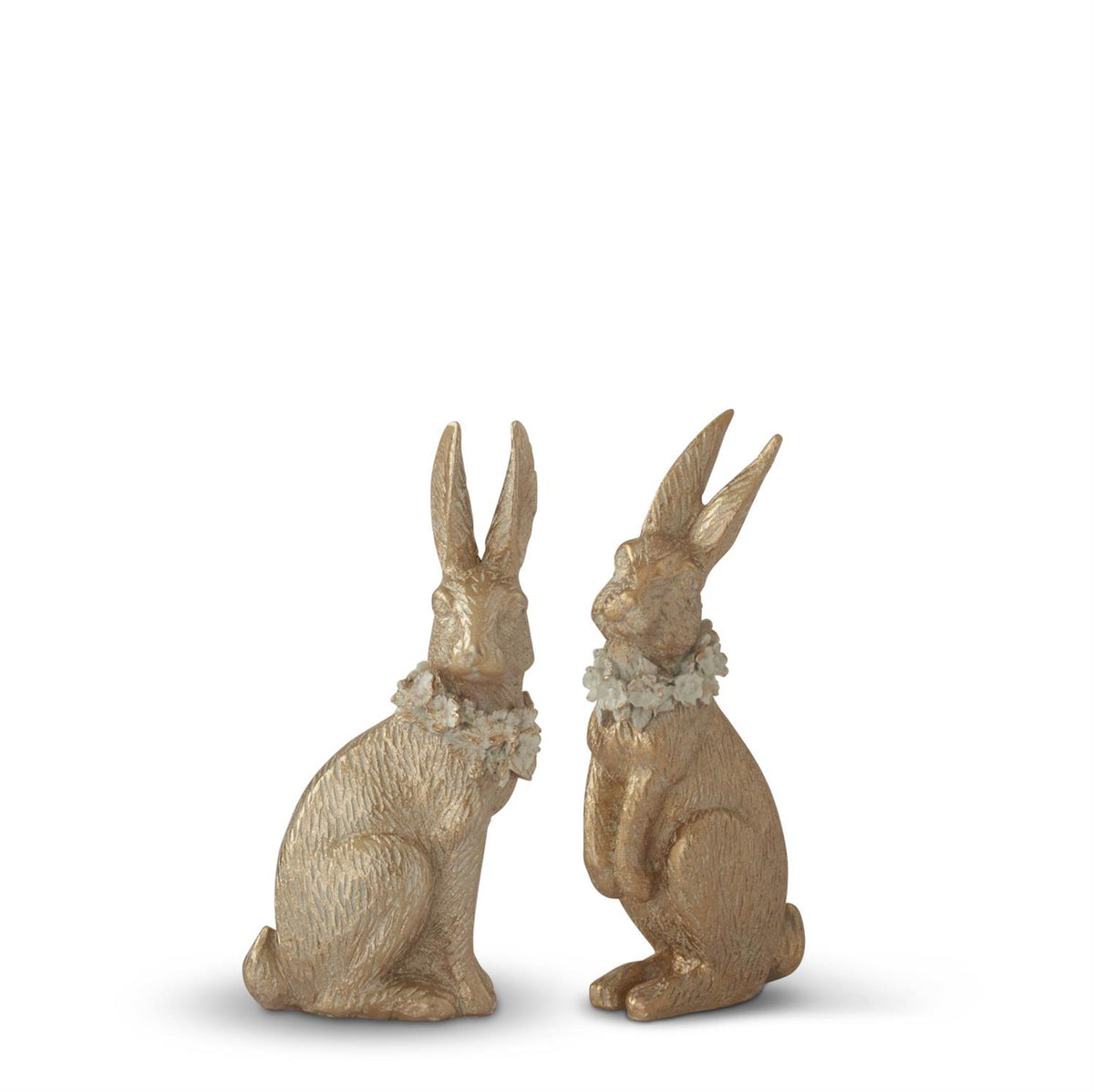 Design Shop Assorted 7.5 Inch Gold Resin Easter Bunnies Set of 2