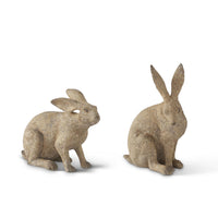Design Shop Set Of 2 Weathered Gold Speckled Resin Garden Rabbits