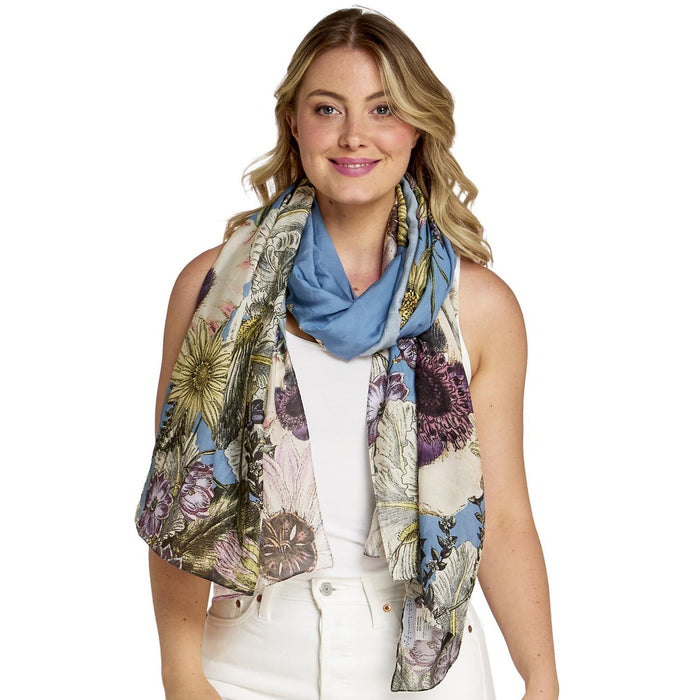 Design Shop Daisy Cornflower Blue Scarf - Viscose/Modal