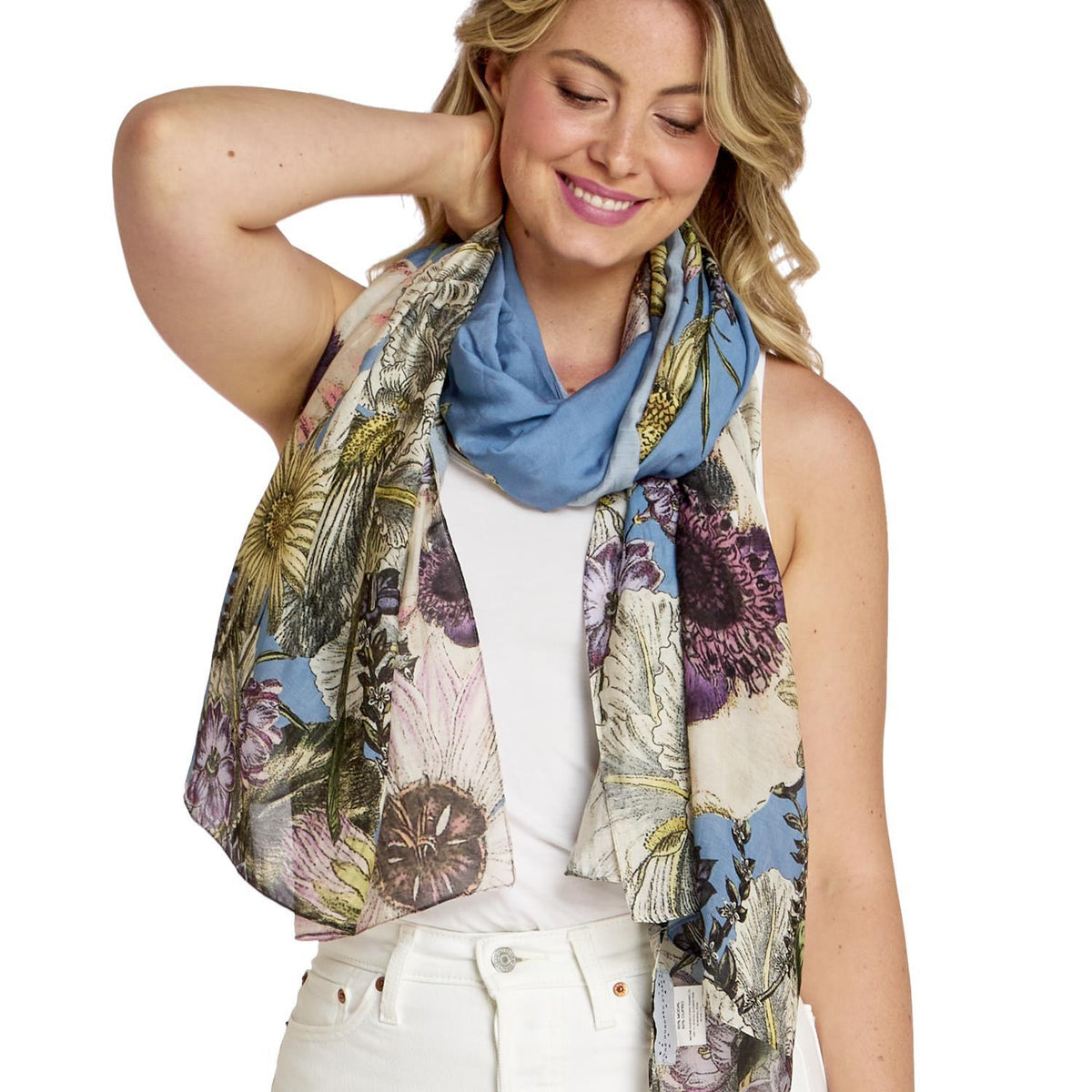 Design Shop Daisy Cornflower Blue Scarf - Viscose/Modal