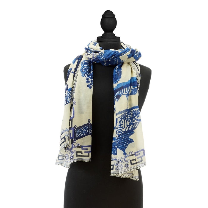 Design Shop Giant Willow Blue Scarf - Viscose/Modal