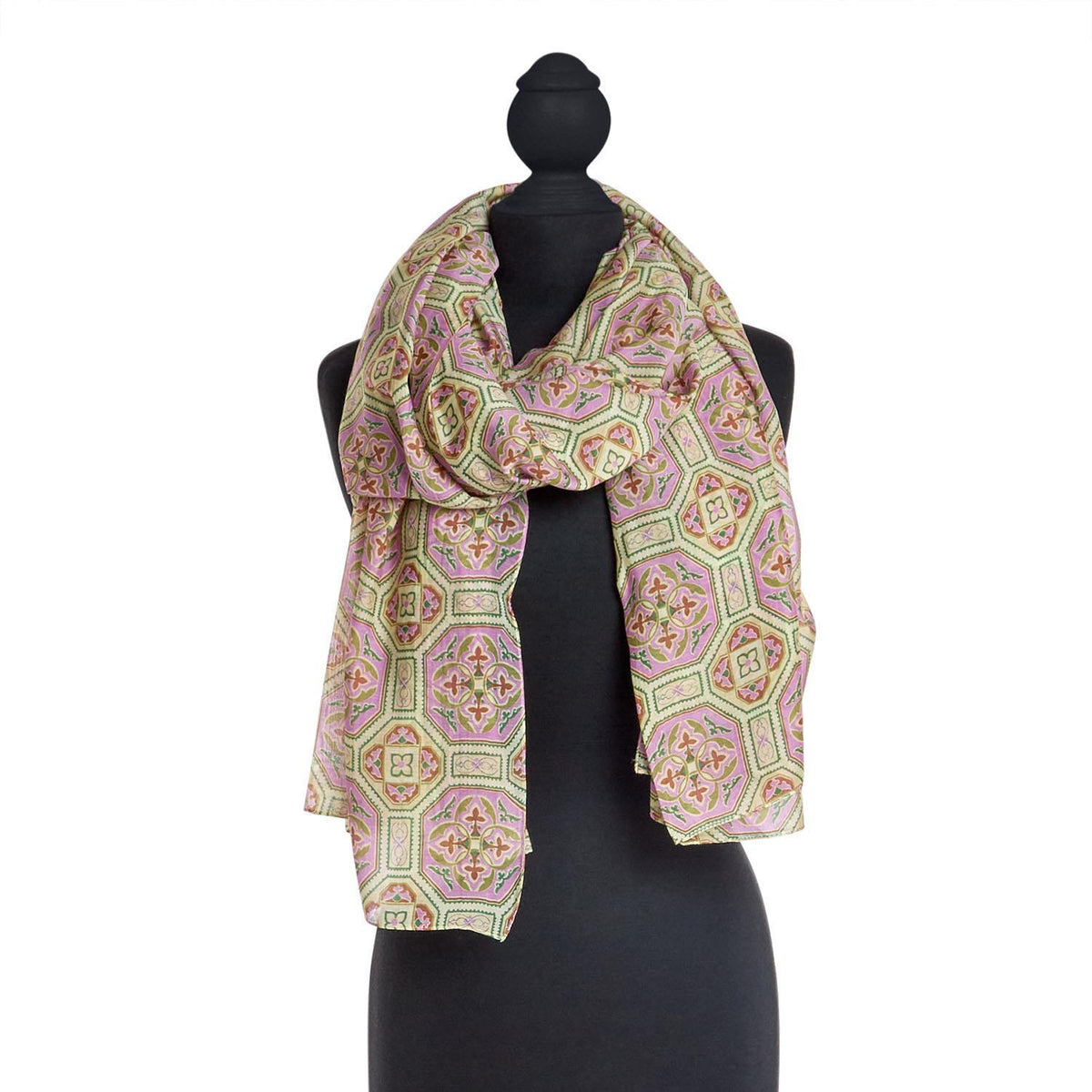 Design Shop Vintage Tiles Pink Scarf - Viscose/Modal