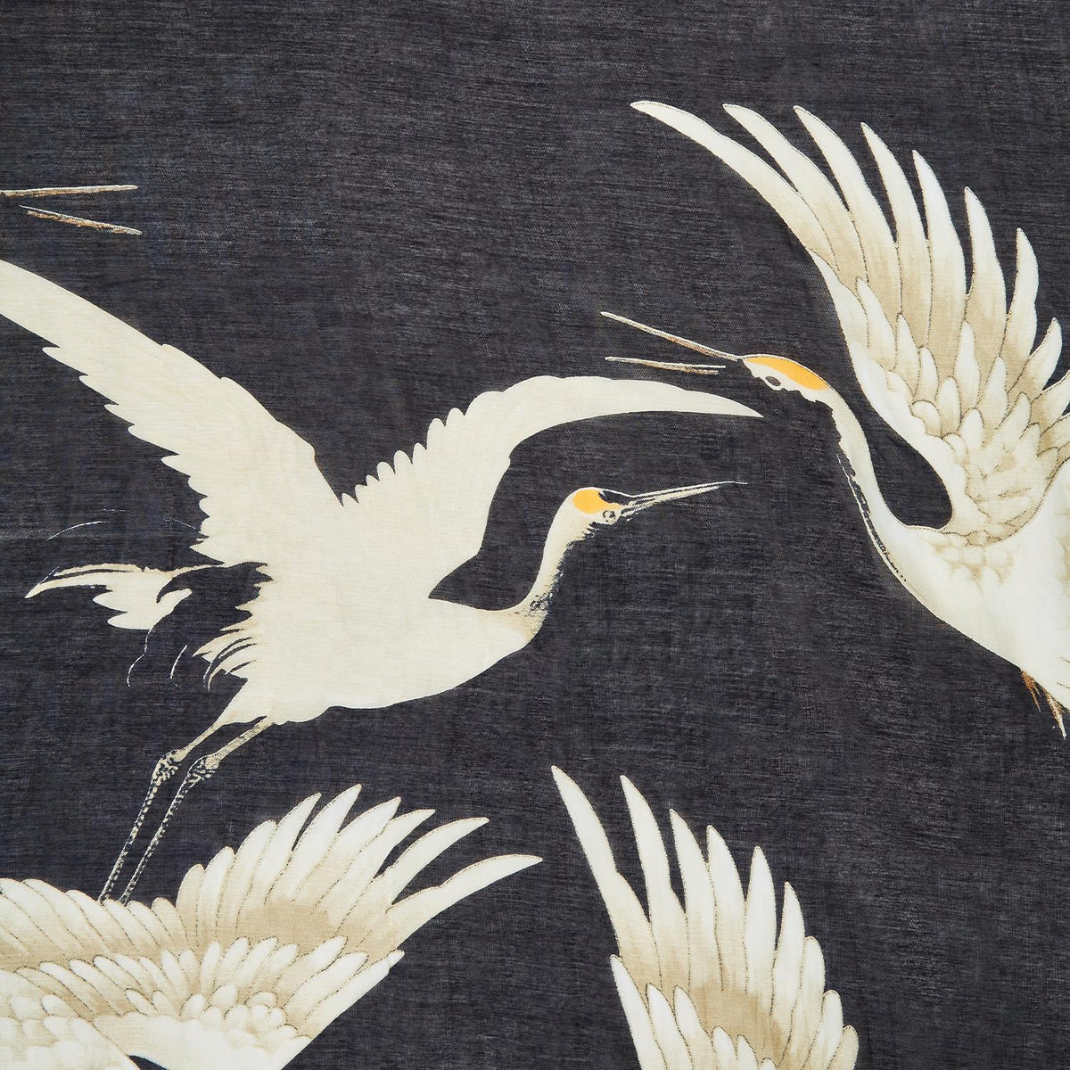 Design Shop Heron Print Black Short Kimono