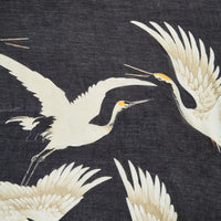 Design Shop Heron Print Black Short Kimono