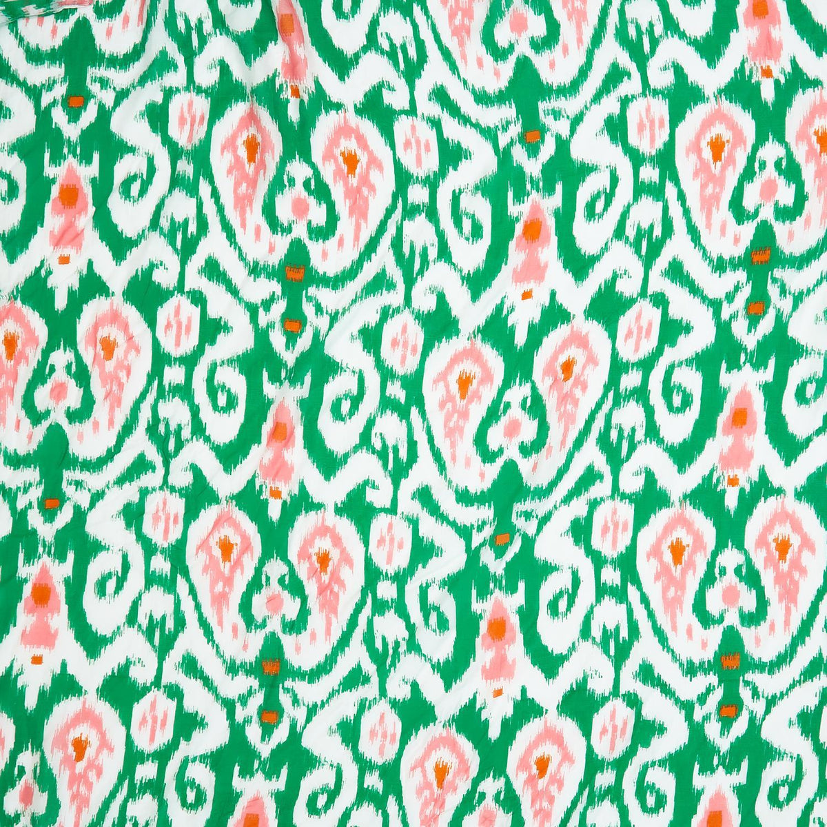 Design Shop Ikat Print Green Short Kimono - Viscose/Modal