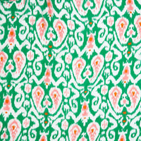 Design Shop Ikat Print Green Short Kimono - Viscose/Modal