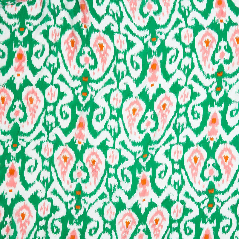 Design Shop Ikat Print Green Short Kimono - Viscose/Modal