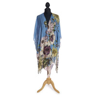 Design Shop Daisy Cornflower Blue Long Kimono - Viscose/Modal