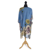 Design Shop Daisy Cornflower Blue Long Kimono - Viscose/Modal