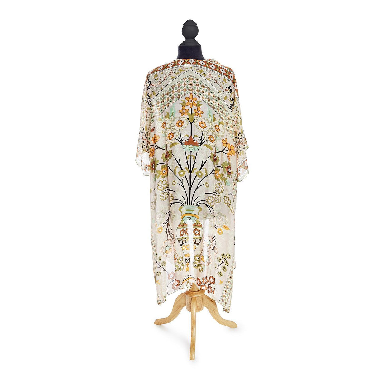 Design Shop FLoral Arch Print Long Kimono - Viscose/Modal