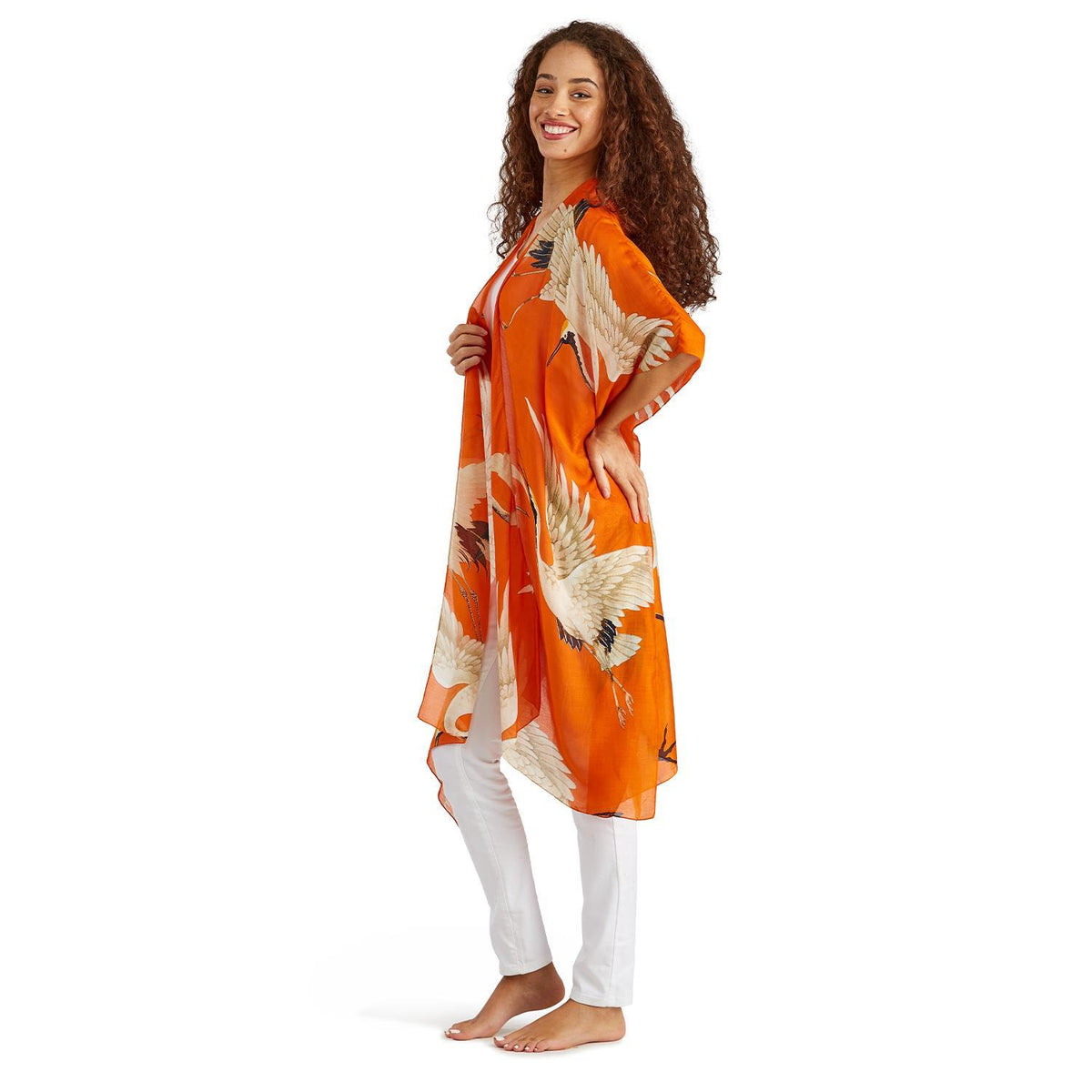 Design Shop Tangerine Heron Long Kimono