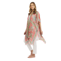 Design Shop Handkerchief Print Coral Long Kimono