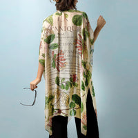 Design Shop Honeysuckle Print Long Kimono - Viscose/Modal