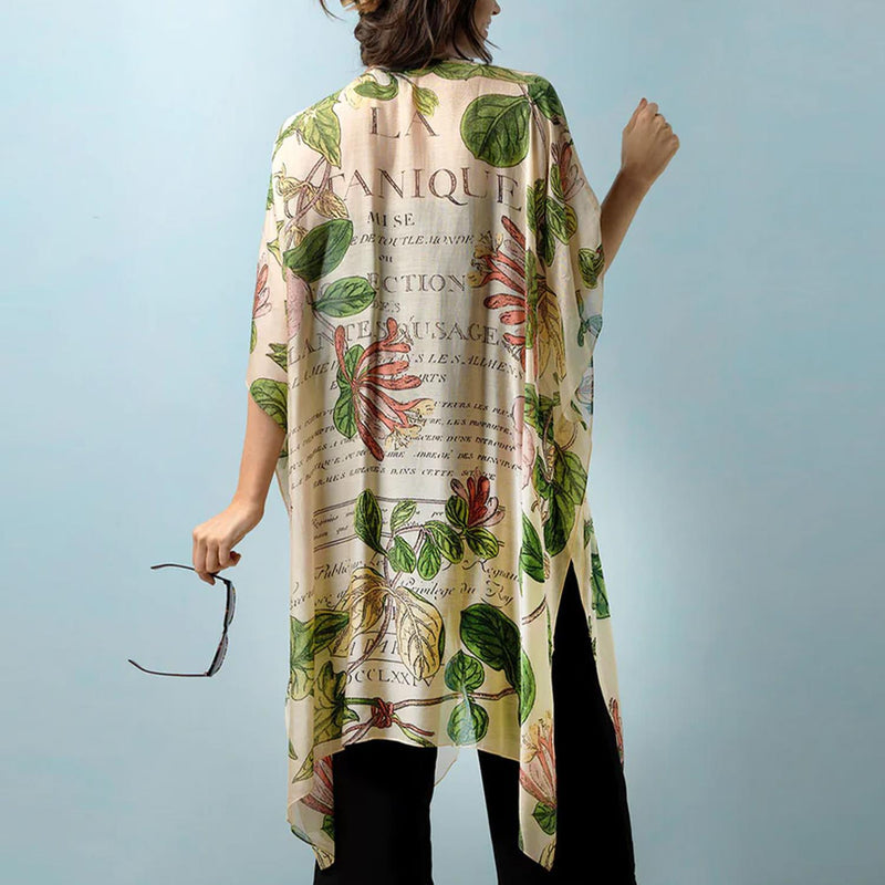 Design Shop Honeysuckle Print Long Kimono - Viscose/Modal