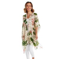 Design Shop Honeysuckle Print Long Kimono - Viscose/Modal