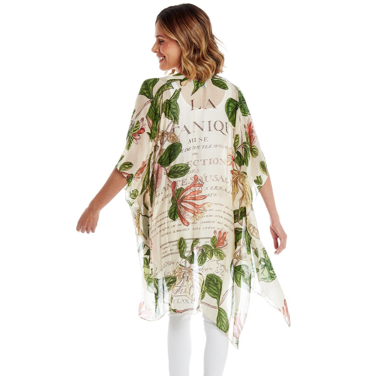 Design Shop Honeysuckle Print Long Kimono - Viscose/Modal