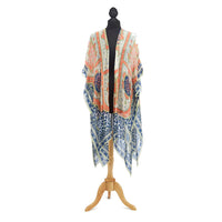 Design Shop Indian Summer Blue Print Long Kimono - Viscose/Modal