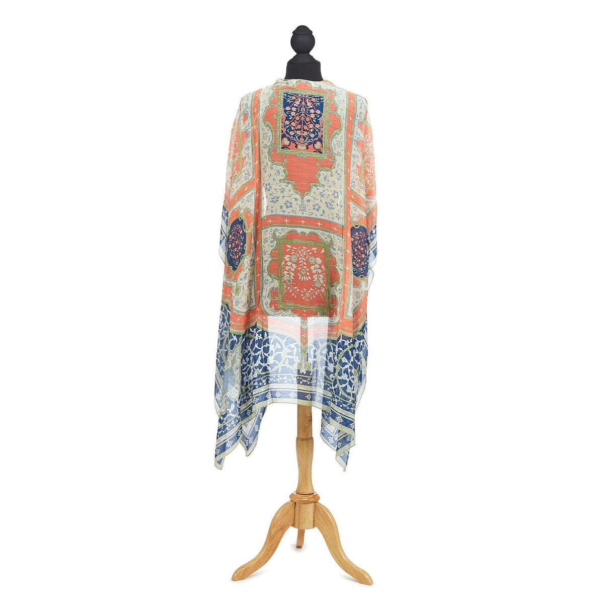 Design Shop Indian Summer Blue Print Long Kimono - Viscose/Modal