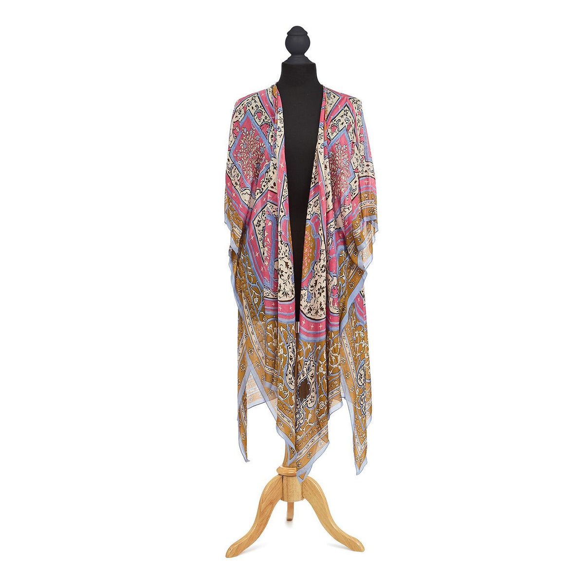 Design Shop Indian Summer Pink Long Kimono - Viscose/Modal