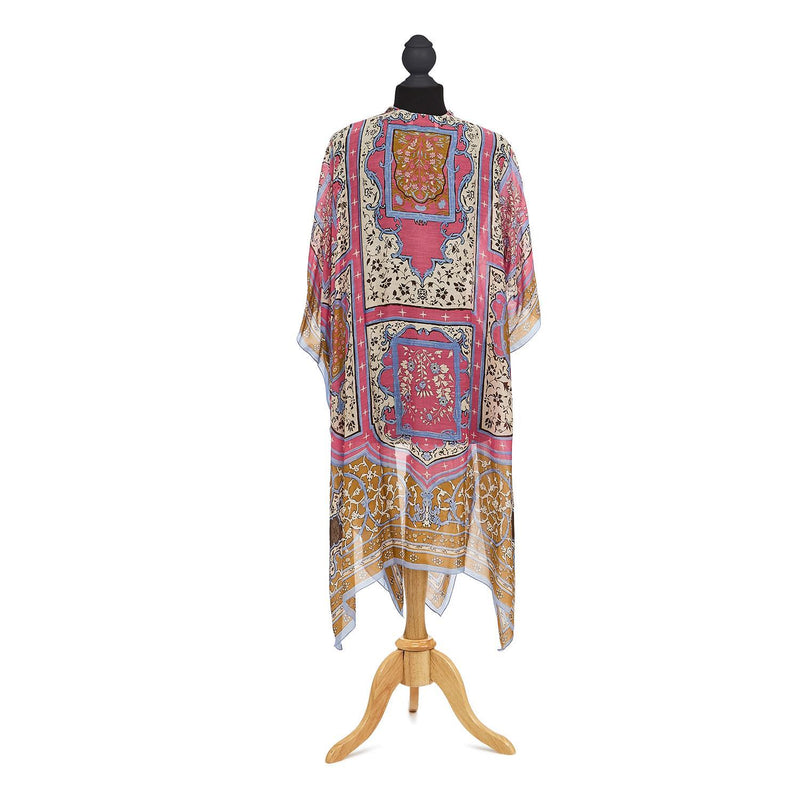 Design Shop Indian Summer Pink Long Kimono - Viscose/Modal