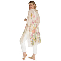 Design Shop Pop Flowers Pink Long Kimono - Viscose/Modal