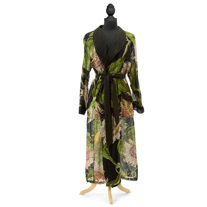 Design Shop Black Passion Flower Robe Gown