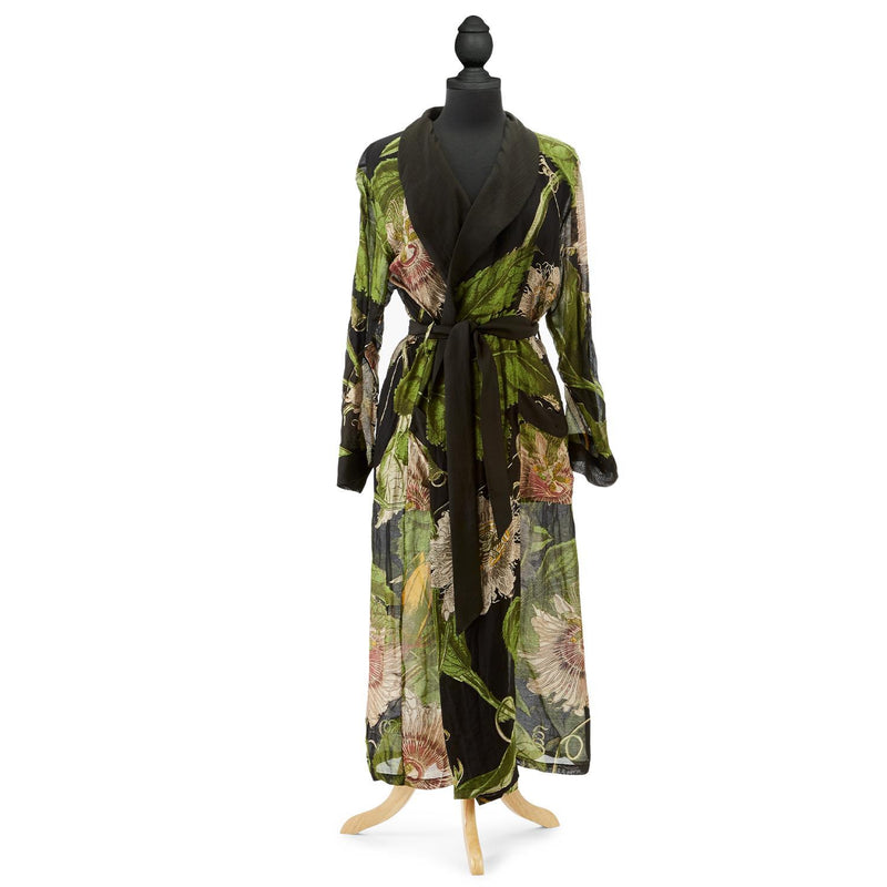 Design Shop Black Passion Flower Robe Gown