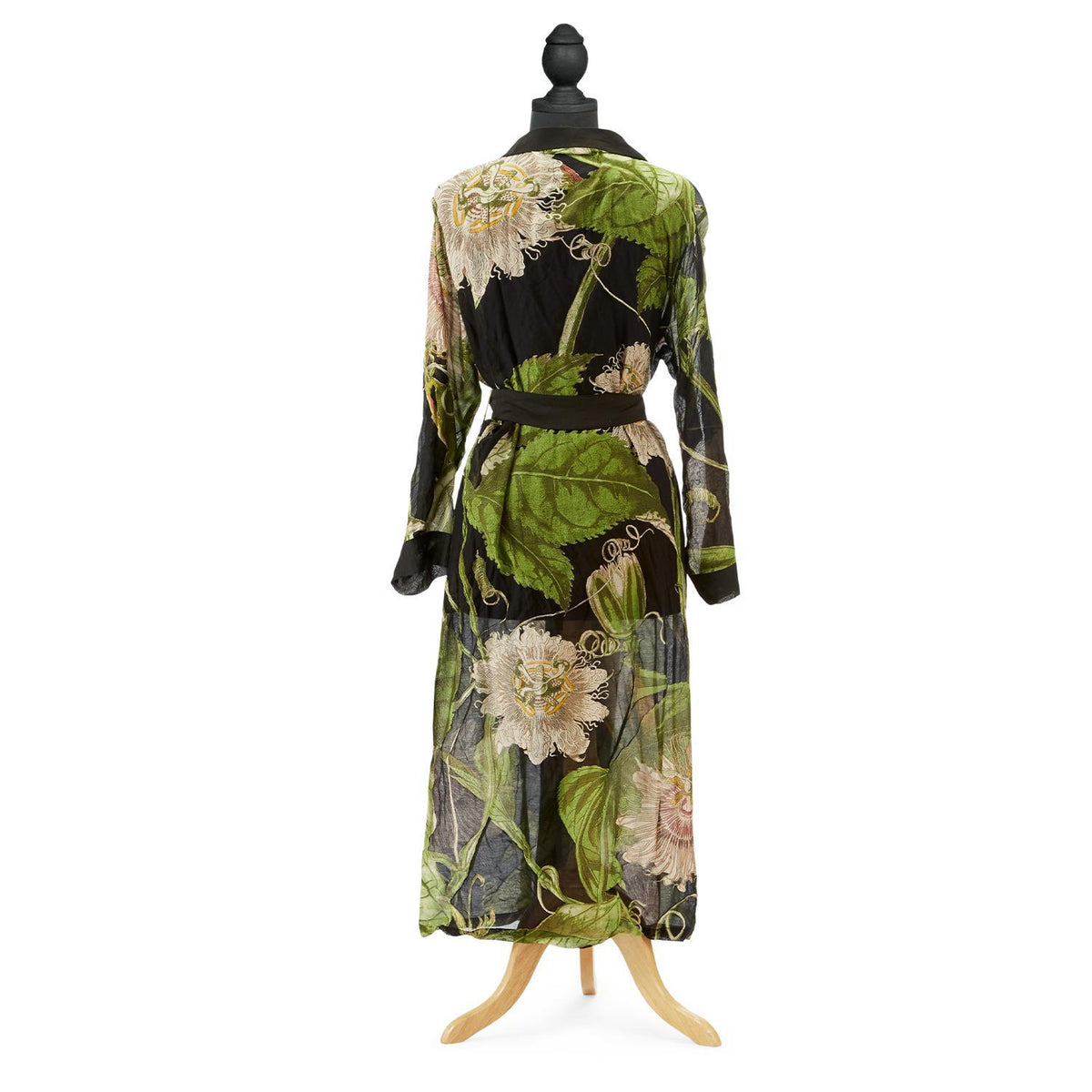 Design Shop Black Passion Flower Robe Gown