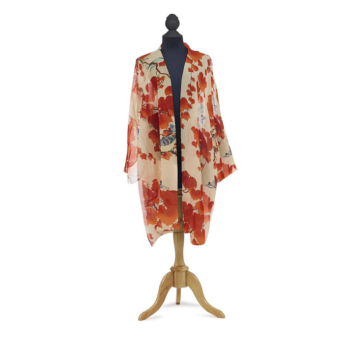 Design Shop Blossom Branch Print Red Cardigan - Viscose/Modal
